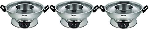 Aroma Stainless Steel Hot Pot, Silver (ASP-600) (3-(Pack))
