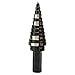 Klein Tools KTSB14 Step Drill Bit #14 Double-Fluted, 3/16 to 7/8-Inch with Easy-to-Read Step Markings and Targets, 3/8-Inch Hex Shank