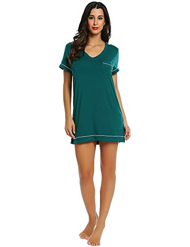 Cherrydew Womens Short Sleeve Modal Nightgown