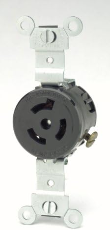 Leviton 4560 15 Amp 250 Volt Nema L615R 2P 3W Single Locking Receptacle Industrial Grade Grounding Black