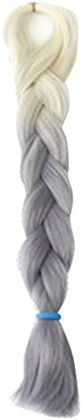 Yewig 100g Synthetic Ombre Kanekalon Braid Twist Braiding Hair Extensions Off-white -silvery grey