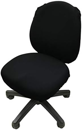 Daustage 選べる 13色 オフィスチェアカバー 椅子カバー オフィス用 事務椅子 チェアカバー 伸縮素材 マイクロファイバークロス付き 01 ブラック