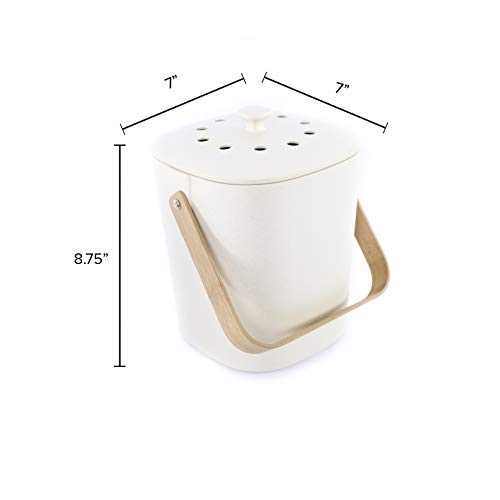 Bamboozle Food Compost Bin, Indoor Food Composter for Kitchen (Natural