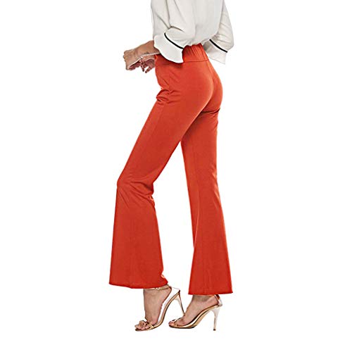 Sunyastor Womens Bootcut Yoga Pants, Fashion Casual Elastic Office Tummy Control Workout Running Bootleg Flare Pants Orange