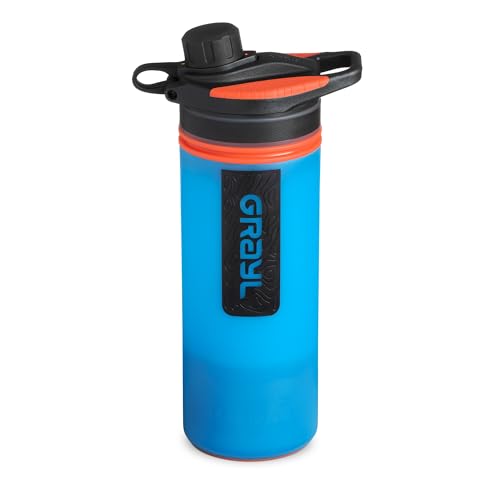 GRAYL GeoPress Botella purificadora de agua de 24 onzas, filtro para senderismo, camping, supervivencia, viajes (azul balí)
