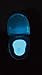Motion Bowl Activated Toilet Bowl Night light LED sensor - The Toilet Light Bowl Only Activates in Darkness - Features 8 Changing Colors Mode - Battery Operated - Energy Savings