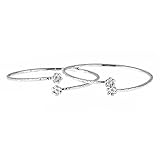 Flower Ends .925 Sterling Silver West Indian BABY Bangles 4.2 Grams (Pair) (MADE IN USA)