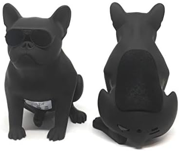 French Bulldog Portable Wireless Bluetooth Dog Speaker, SD Card, Pendrive, FM Radio, MP3 (S, Black)