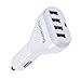Lumsing USB Car Charger, 4-Port USB Charger for iPhone SE, iPhone 6/ 6 Plus, iPad Air 2/ mini 3, Smartphone Tablets and more(White)