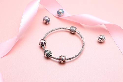 Clasp Bracelet 925 Sterling Silver Women charm Bangle Bracelets (6.7inch)