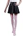 Women's Extra Long Striped Socks Over Knee High Opaque Stockings (Pink & White)
