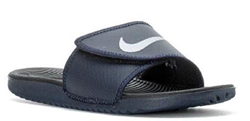 Nike KAWA Mens Adjustable Slide Sandal (13 D(M) US, OBSIDIAN/WHITE-BLACK)