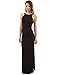 PattyBoutik Women Crewneck Halter Side Slit Maxi Dress (Black Medium)