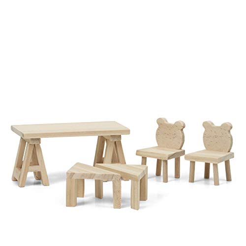 Lundby 60-9064-00 Table + Chairs DIY Tisch + Stühle, Muti – Bild 7