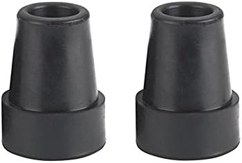 Crutch Tips Anti-skid and Wear-resisting Crutch Tips, Rubber Pads Walking Hiking Sticks End Cover Tips, 7/8 Inch (22mm), Black