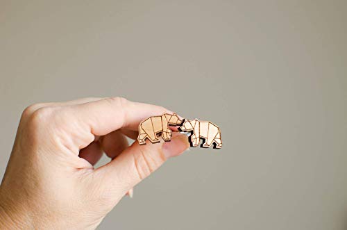 Geometric Bear Cufflinks, modern art jewelry for men