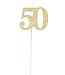 PaperGala Set of 8 Number 50 Centerpiece Sticks Double Sided for Golden Anniversary Reunion 50th Birthday (Gold)