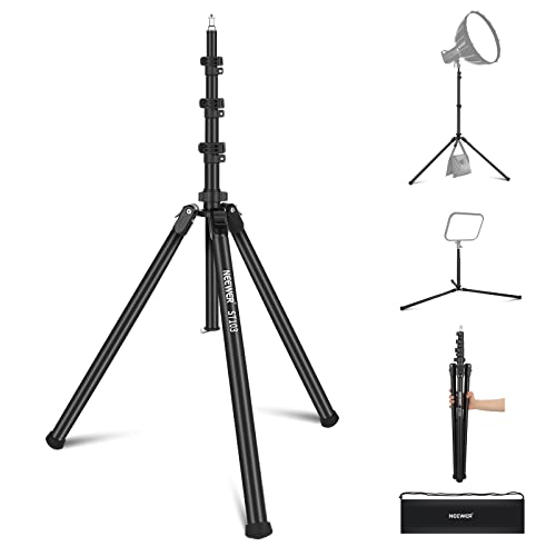 NEEWER Photography Travel Light Stand 6.5ft/200cm, Portable Aluminum Lightweight Tripod Max Load 13lb/6kg, Heavy Duty for Strobe Flash Video Light Softbox for Wedding Outdoor Video Shooting, ST103