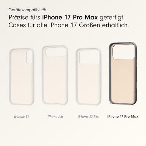 iPhone 17 Pro Max Case mit MagSafe und Kamerasteuerung, Matte Außenseite, Innenfutter aus Mikrofaser – Granitgrau