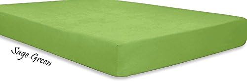Royal Home Collection 1 PCs Fitted Sheet (+ 24 Inch) Extra Deep Pocket, Emperor, Sage Solid 600-Thread Count