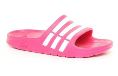 Girls Pink and White Adidas Duramo Slide Flip Flop: Amazon.co.uk: Shoes & Bags