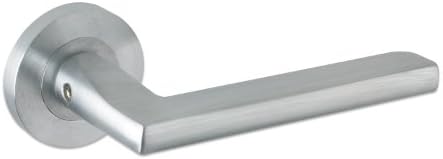 ZPZ070SC - Venice Round Rose Lever Door Handles - Zoo Hardware Collection - Screw On Rose - Satin Chrome