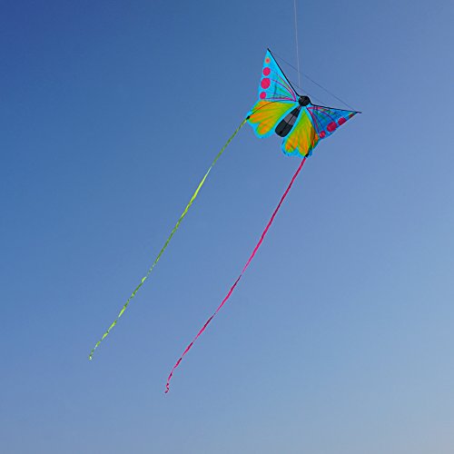Besra Huge Colorful Butterfly Kite Single Line Easy To Fly Insect Nylon Kite With Handle & Strings (Butterfly) - Thumbnail 7