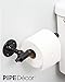 Rustic Industrial Pipe Toilet Paper Holder by Pipe Decor, Heavy Duty DIY Style, Wall Mounted Kit, Modern Chic Electroplated Black Iron Finish, Commercial Grade Metal, Slide TP Roller, Oil + Rust Free