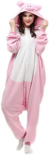 YoCozy Unisex Animal Adult Pig Onesie Plush One Piece Cosplay Pajamas Costume