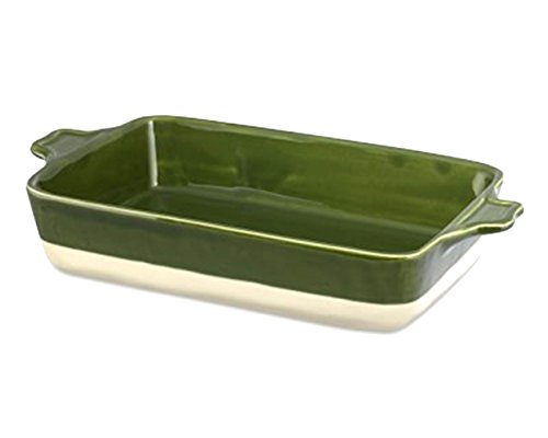 Click Here to See More Images Emile Henry France 1982 Large Rectangular Baker - 13 X 9 Olive