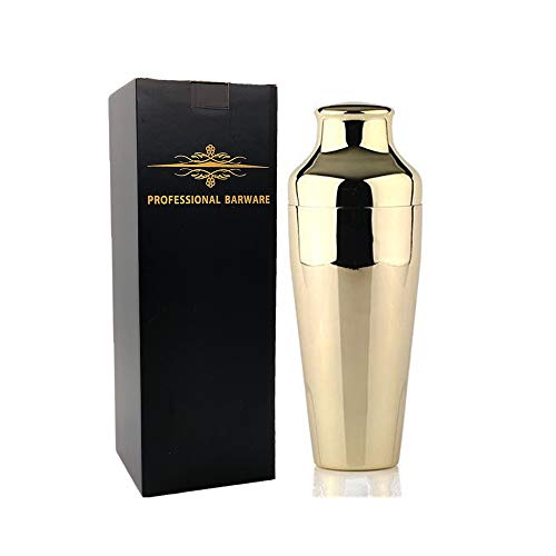 Cocktail Shaker - 17oz Parisian Cocktail Shaker, Stainless Steel Cocktail Shaker, Essential Bartender Tool - CTSK012 (Gold) - Thumbnail 6