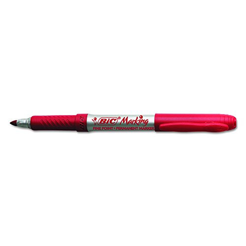 BIC Mark-It Permanent Marker, Fine Point, Red, 12 Markers BIC Mark-It Permanent Marker, Fine Point, Red, 12 Markers