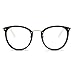 Amomoma Round Blue Light Blocking Glasses Computer Glasses Eyewear Frame AM5001, Black Frame/Clear Lens