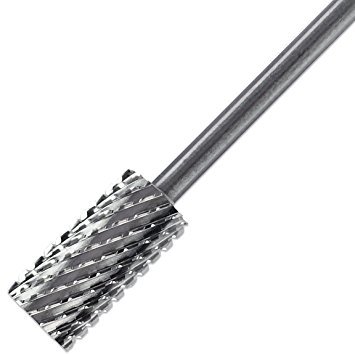 PANA Professional 3/32" Shank Size - Flat Top Large Barrel Silver Carbide Bit 2X Coarse Grit - Nail Drill Bit for Dremel Machine