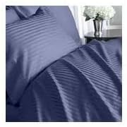 100% Egyptian Cotton 1200 Thread Count 4pc CAL KING Sheet Set, Striped Navy Blue
