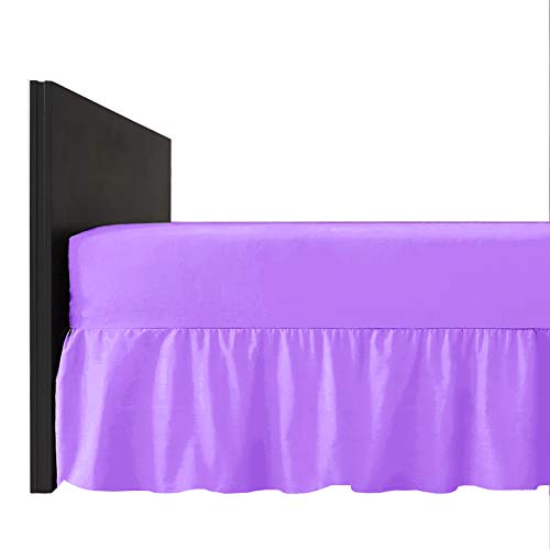 mFabrics Poly-Cotton Extra Deep Fitted Valance Sheet - Easy Care, Machine Washable - Available in 20 Colours - 40cm Frilled - Single Double King Super King Pillowcase Pair (Lilac, Single)