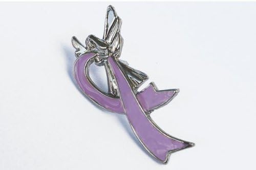 Cancer Awareness Angel Pin - Testicular Cancer (Orchid)