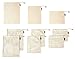 Premium Reusable Produce Bags | Zero Waste Green Bags | Organic Cotton is Washable& Durable | Mesh and Bulk Bags with tare weight | Set of 9 | Large Medium Small primary