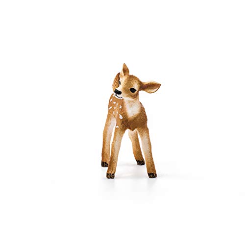 schleich 14820 Weißwedelkalb, ab 3 Jahren, WILD LIFE - Spielfigur, 2 x 5 x 5 cm, Braun mit Weißem Bauch – Bild 4