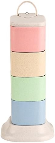 Spice Rack Condiment Storage Container Rotating Portable 4 Tier With Spoon Seasoning Pots for Salt Pepper Sugar