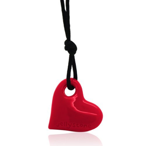 Junior heart pendant (silicone non-toxic necklace) (scarlet red)