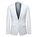 YFFUSHI Mens 2 Piece Suits One Button Formal Slim Fit Solid Color Wedding Tuxedo White