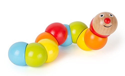 small foot 10644 Caterpillar Motorikspielzeug Raupen-Form, Bunte, drehbare Glieder zum Verdrehen, schult die Feinmotorik und die Konzentration, Mehrfarbig, S