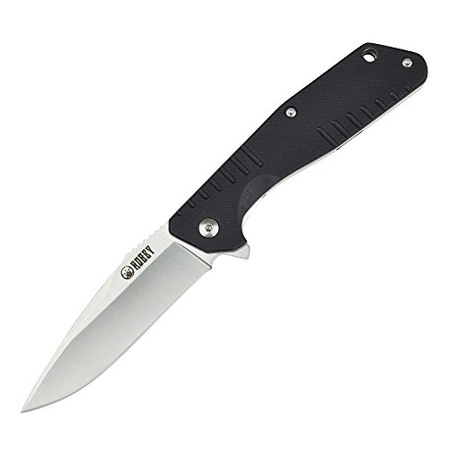 KUBEY KU150 G10 Handle Outdoor Pocket Knife Folding Hunting Knife with Stainless Steel Blade Camping Tactical EDC Knife(Black)