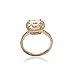 Blue Apple Co. Sterling Silver Halo Solitaire Ring Rose Tone Rhodium PL Cushion Cut Simulated Morganite Clear CZ Accent