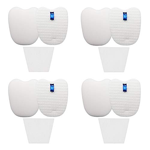 Vacuum Filters Replacement Set for Shark Rocket Zero-M Ultra-Light Corded Stick HV345 ZS350 ZS350C ZS351 ZS351C ZS352, 4 Foam&Felt Filters + 4 Post-Filters, Compare to Part # XPMFK320&1084FTV320