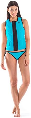 GlideSoul Women's Vibrant Stripes Collection Reversible Impact Vest, Black/Blue, XX-Small