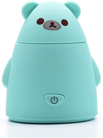 HF morning Bear Ultrasonic Humidifier USB Portable Cool Mist Humidifier Car Whisper-quiet Air Purifier Night Light 2 hours Automatically Shut Off for Home, Office, SPA, Car (80×75×95mm, Green)