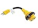 LeisureCords Trailer dogbone Adapter 15 amp Male to 30 amp Female Locking Connector with LED Power Indicator