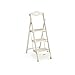 3-step Wood Folding Ladder Stool Cream Finish 48